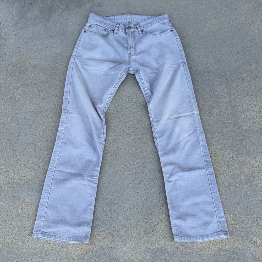 Levi's 514 Corduroy Pants Light Gray Men's 32x32 Straight Fit‎ Casual - Picture 2 of 8